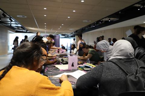 Students making tarot cards at THE BIBLIOMANCY FEAST